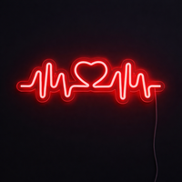 Lightish Heart Beat Röd Neon Vägglampa