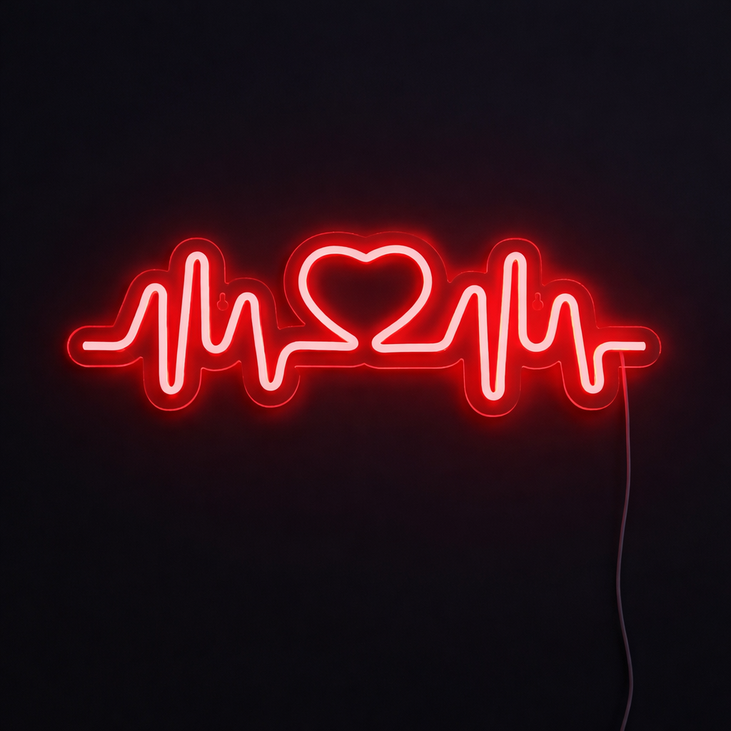 Lightish Heart Beat Röd Neon Vägglampa