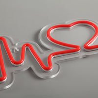 Heart Beat Red Neon Væglampe