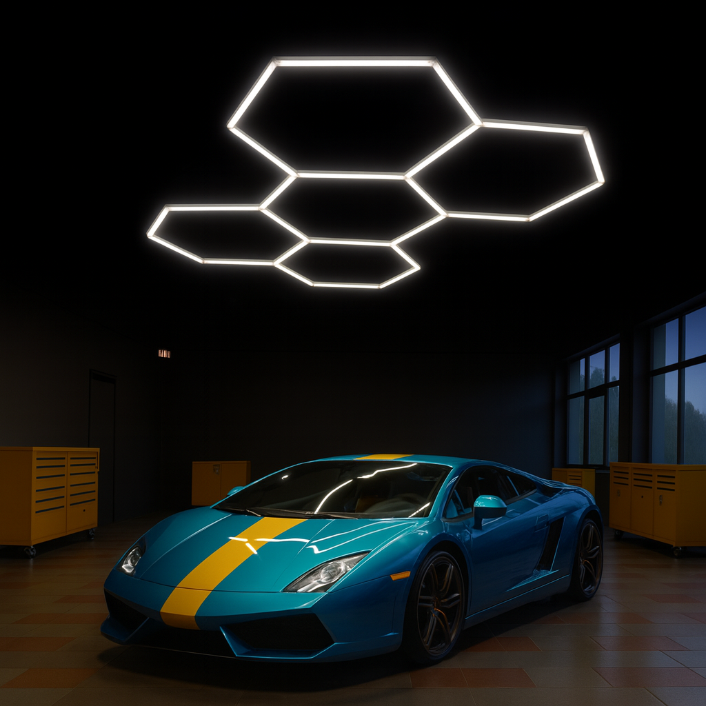 Hexagon Garage LED 5-Set 6500K-Lightish-OutletLamper.dk