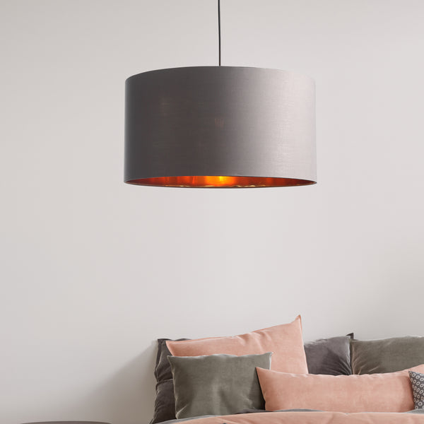 Drum Pendel Ø50 Grå/Messing