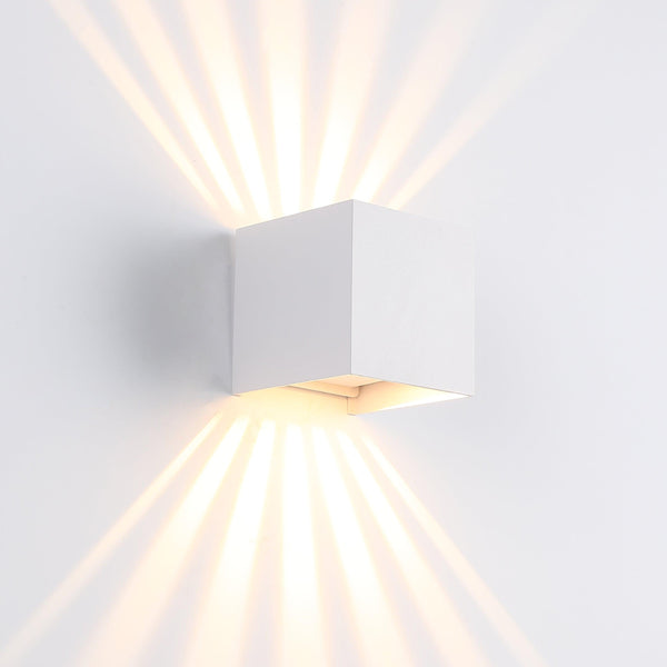 Cube Sunset IP65 6W Udendørs Væglampe Hvid