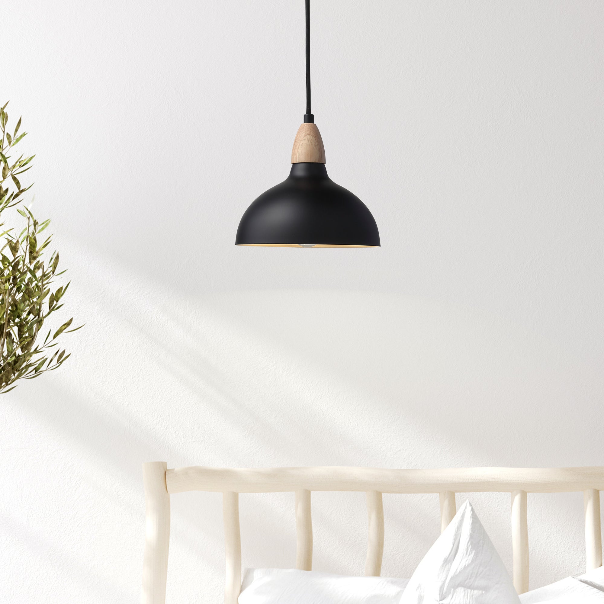 Oak Pendel Ø19 Lyst Træ/Sort-Nordic Seasons-OutletLamper.dk