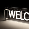 Welcome LED Neon Box Bordlampe