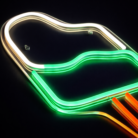 Ice Cream Neon Væglampe Grøn/Hvid