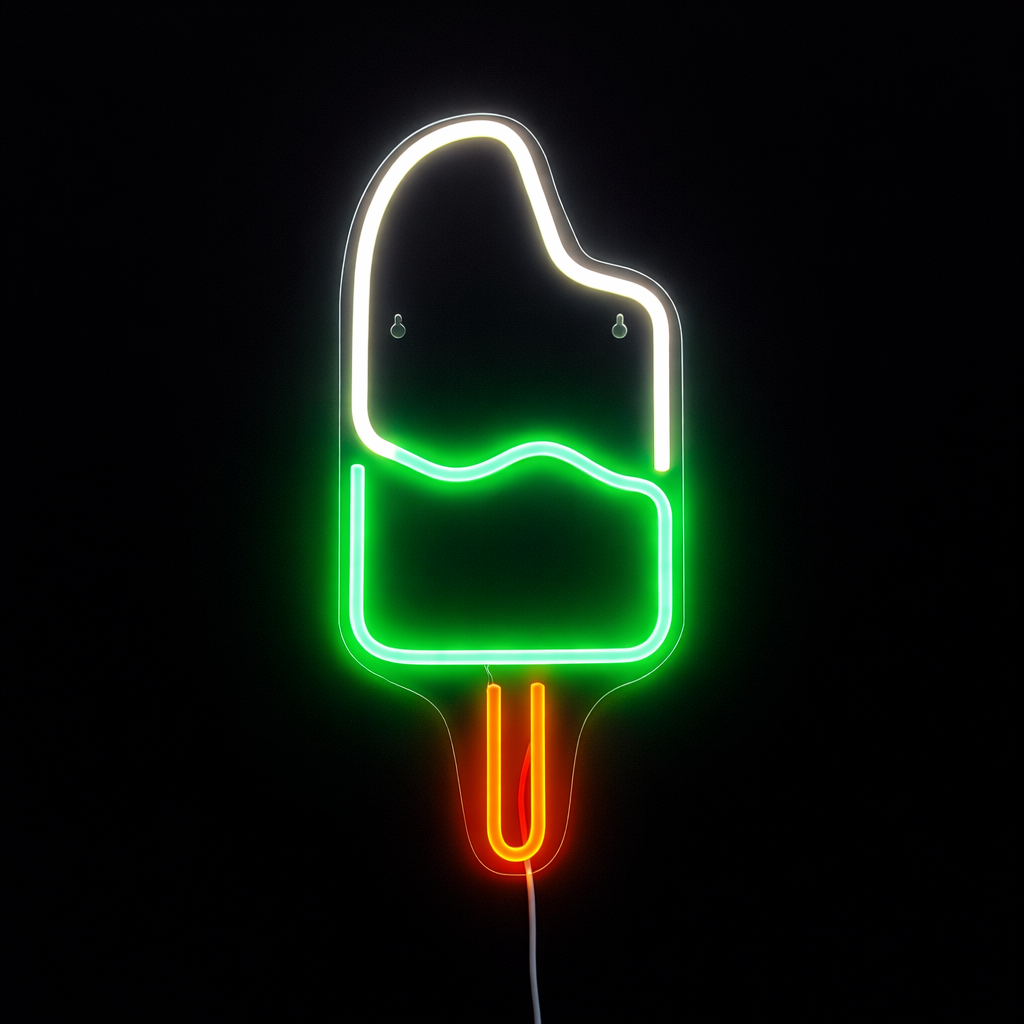Ice Cream Neon Væglampe Grøn/Hvid
