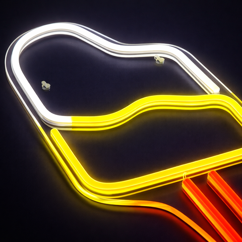 Ice Cream Neon Væglampe Hvid/Gul