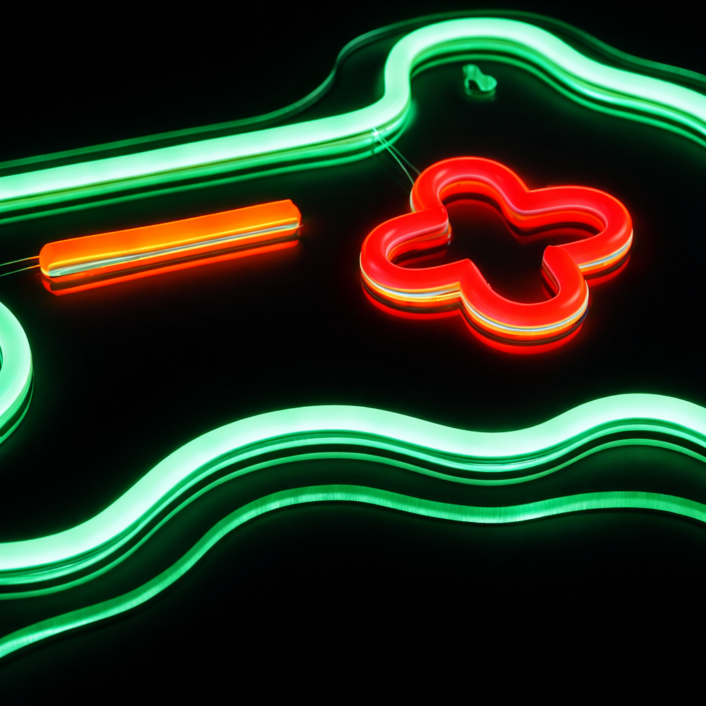Lightish Joystick Neon Vägglampa Grön