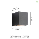 Gamp Square Outdoor LED Vägglampa Svart 