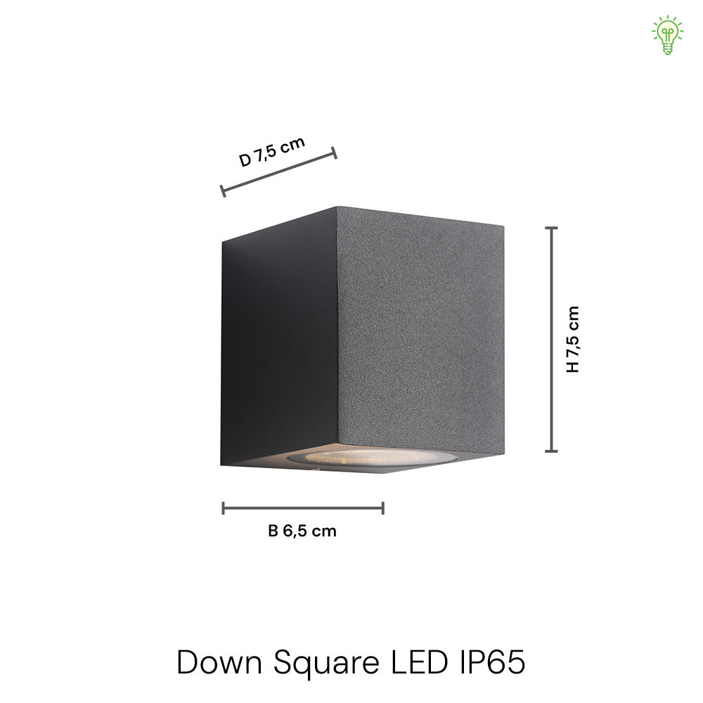 Gamp Square Outdoor LED Vägglampa Svart 