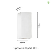 Gamp Avlång Fyrkantig Utomhusvägglampa LED Vit