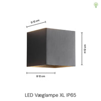 LED Væglampe XL 20W Udendørs Sort-Nordics Pro-OutletLamper.dk