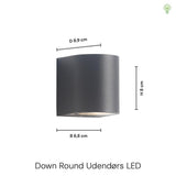 Gamp Round Outdoor LED Vägglampa Svart