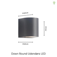 Gamp Round Outdoor LED Vägglampa Svart