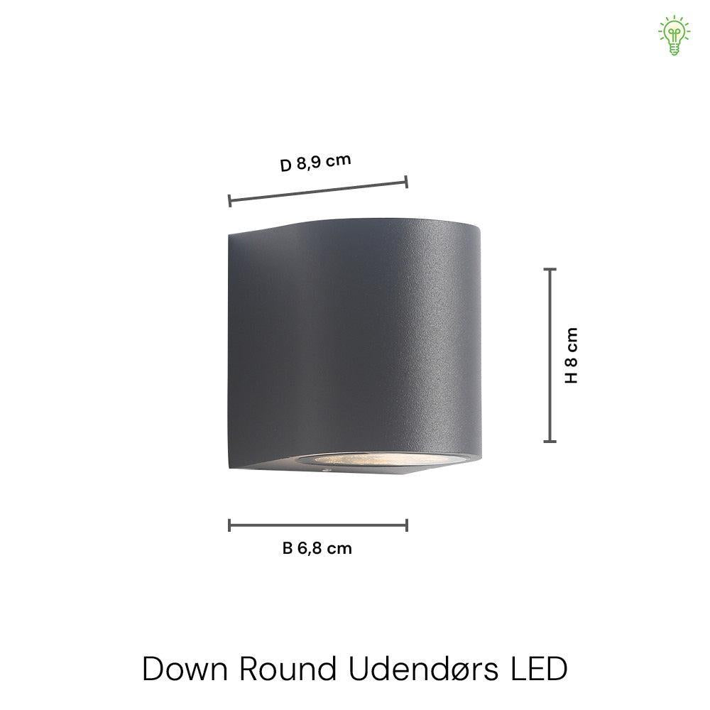 Gamp Round Outdoor LED Vägglampa Svart