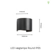 LED Väggspot Round 5W IP65 Svart