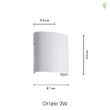 Ortelo 2W 7cm Væglampe Grå