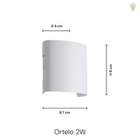 Ortelo 2W 7cm Væglampe Grå