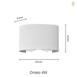 Ortelo 4W 12cm Væglampe Grå