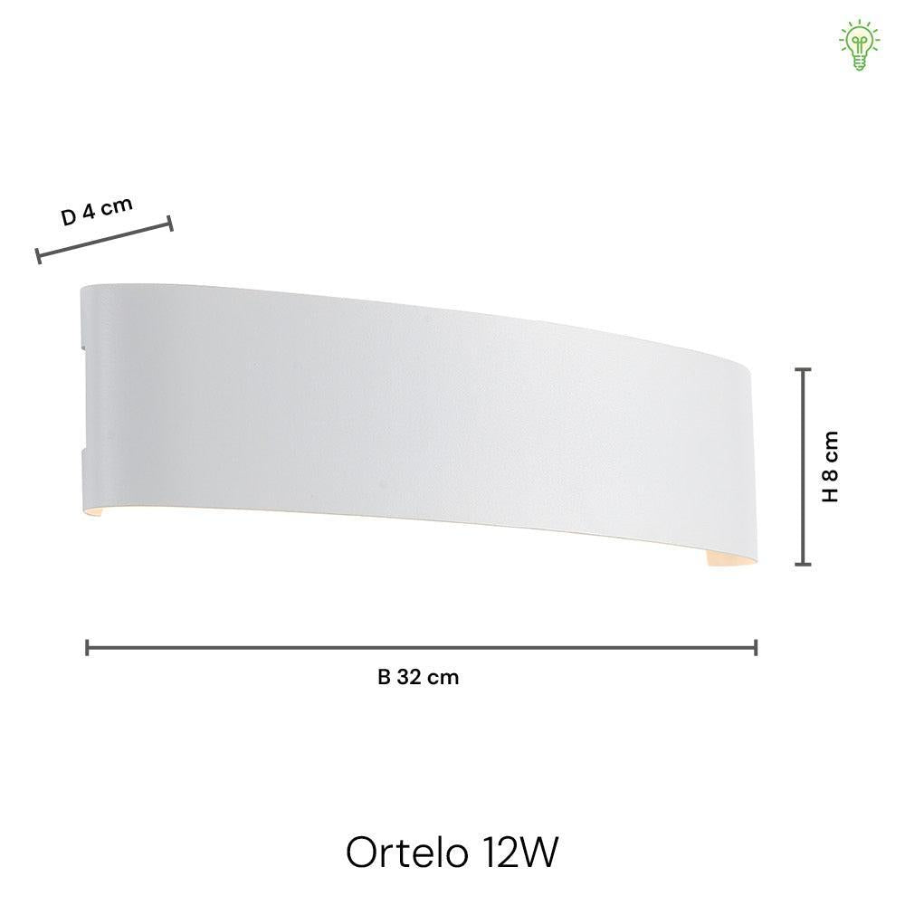 Ortelo 12W 32cm Væglampe Sort-Nordics Pro-OutletLamper.dk