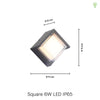 Square 6W LED Væglampe