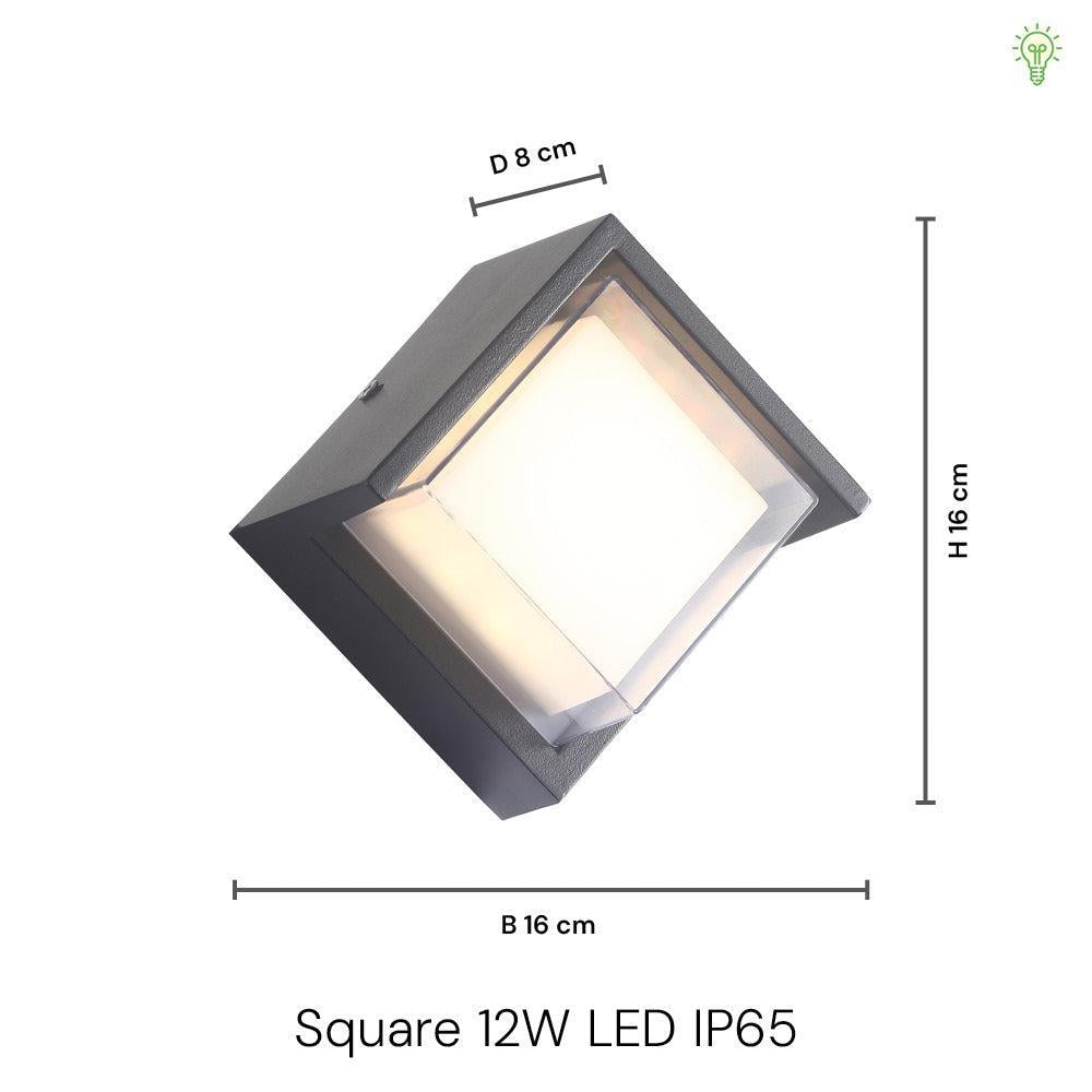 Tekla Outdoor Vägglampa LED Square Svart
