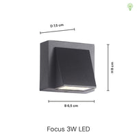 Focus 3W Væglampe