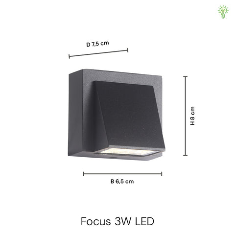 Focus 3W Væglampe