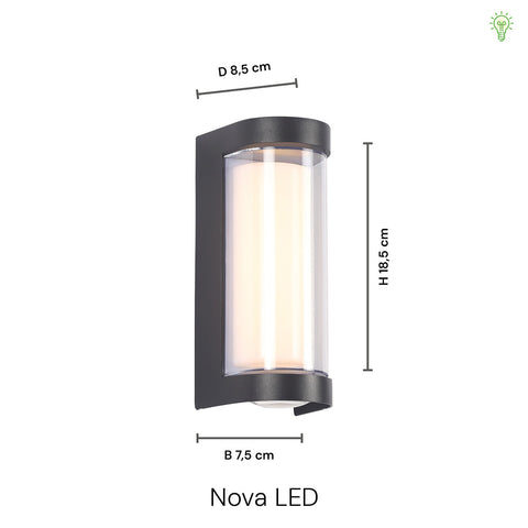 Nova 12W LED Udendørs Væglampe