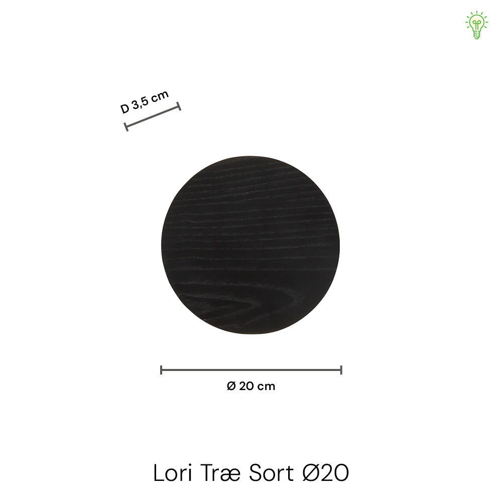Lori Væglampe Ø20 Sort Træ-Nordic Seasons-OutletLamper.dk
