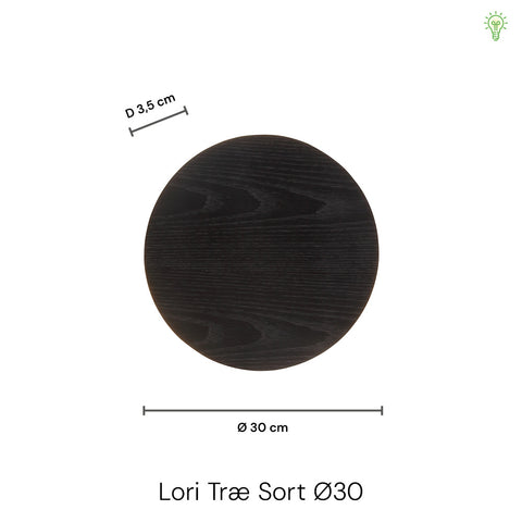 Lori Væglampe Ø30 Sort Træ