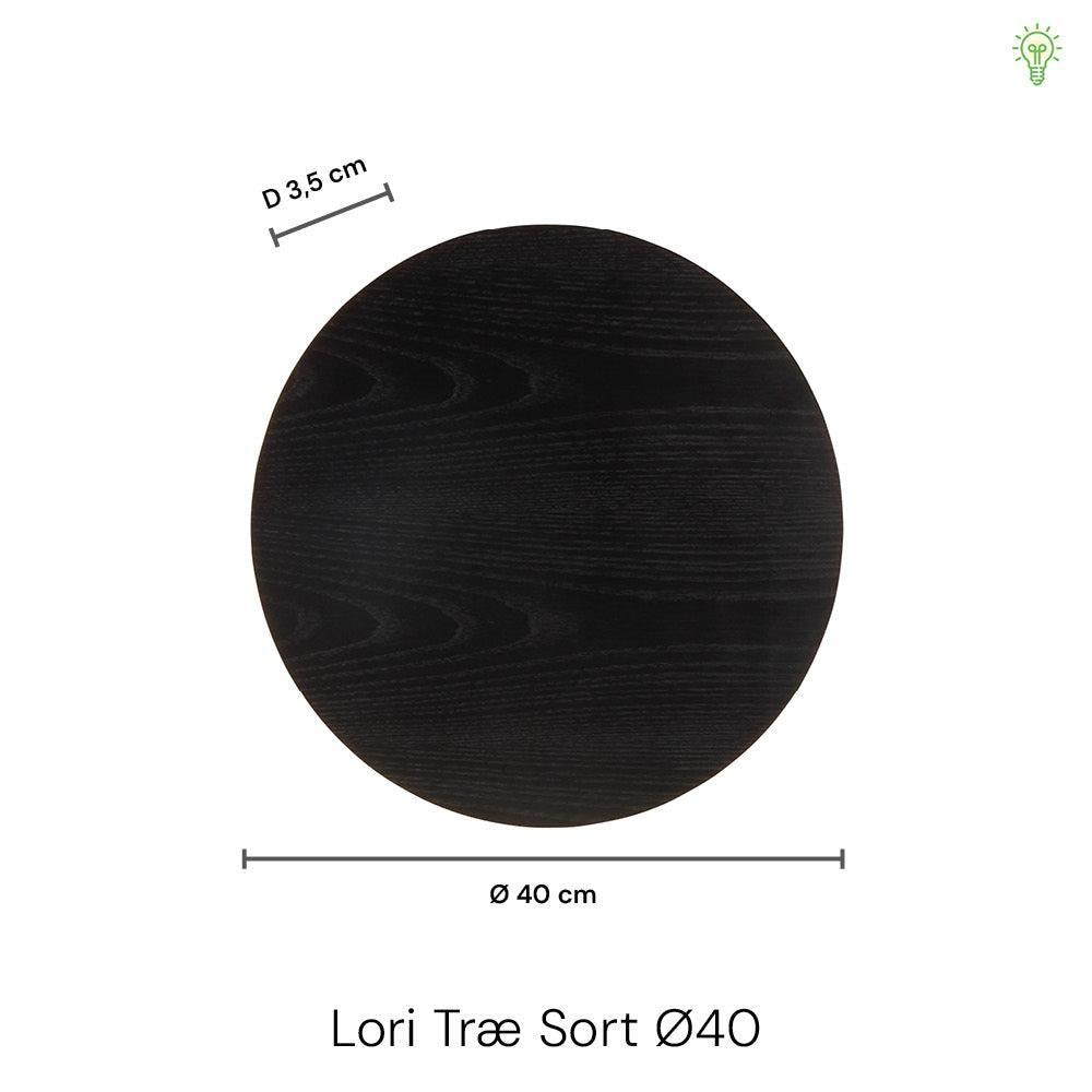 Lori Væglampe Ø40 Sort Træ-Nordic Seasons-OutletLamper.dk
