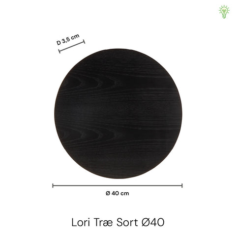 Lori Væglampe Ø40 Sort Træ