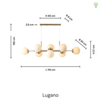 Lugano Langbordspendel Messing/Opal-Nordic Seasons-OutletLamper.dk