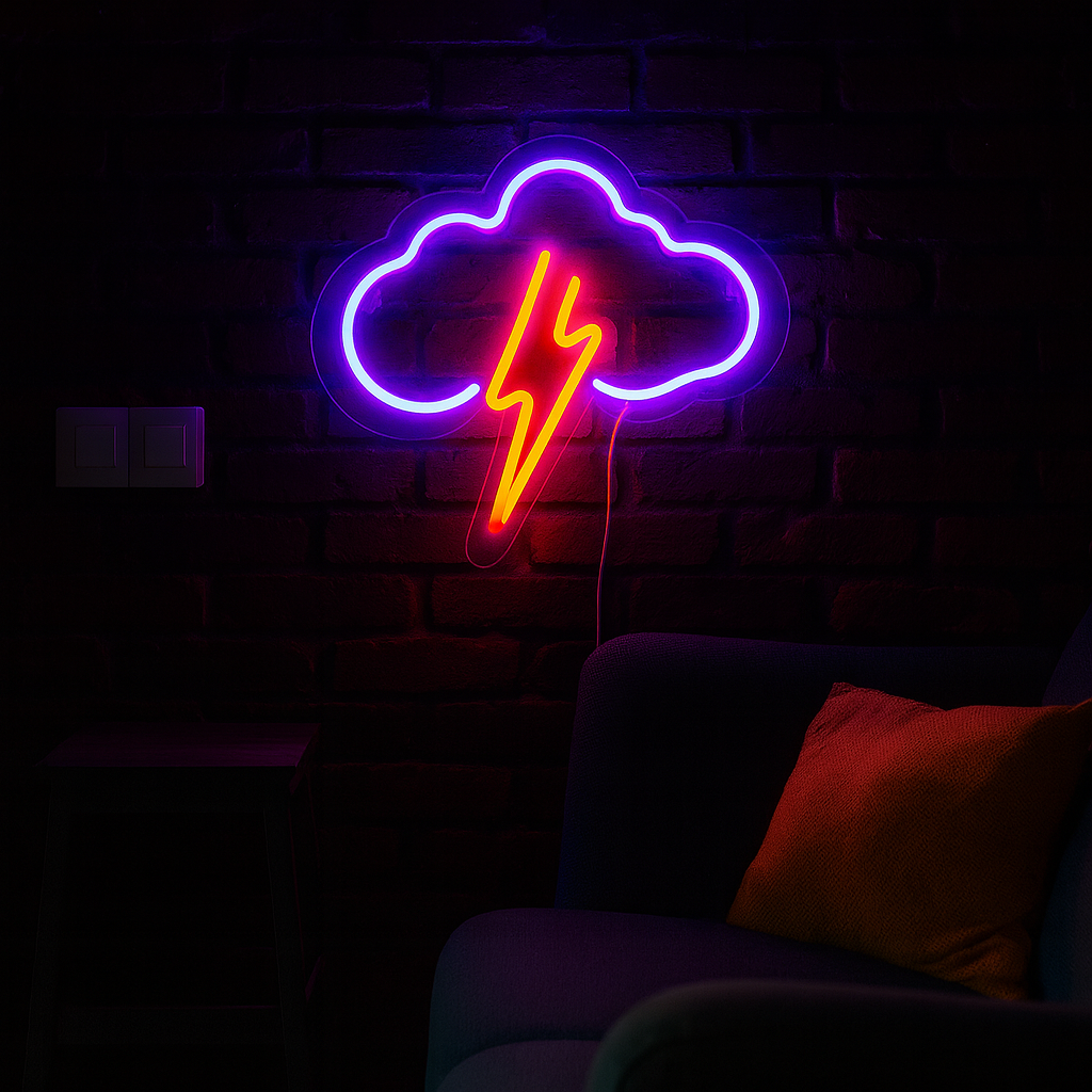 Lightish Thunder Cloud Neon Vägglampa