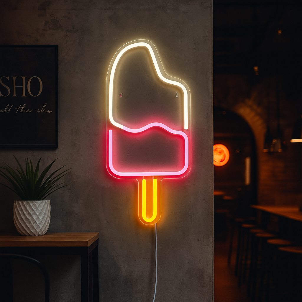 Lightish Ice Cream neon vägglampa
