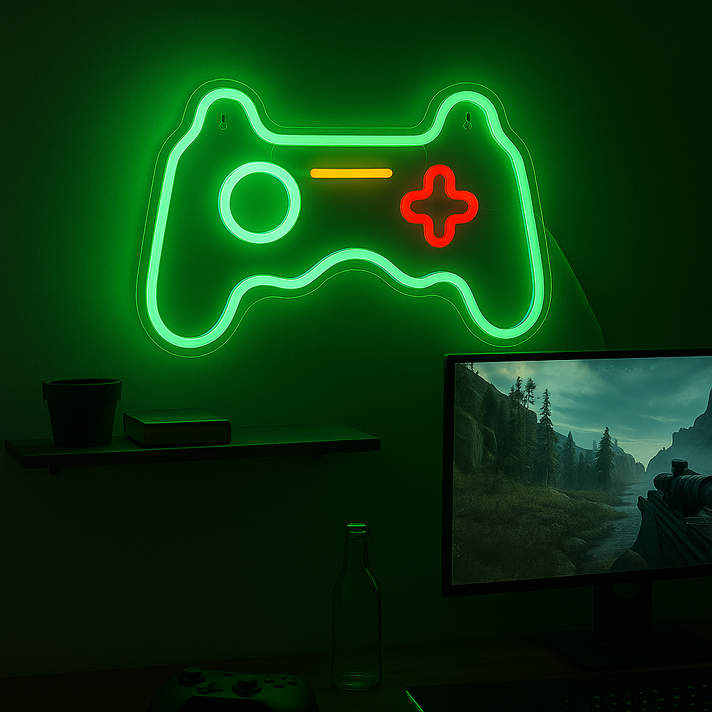 Lightish Joystick Neon Vägglampa Grön