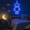 Robot Neon Væglampe Blå