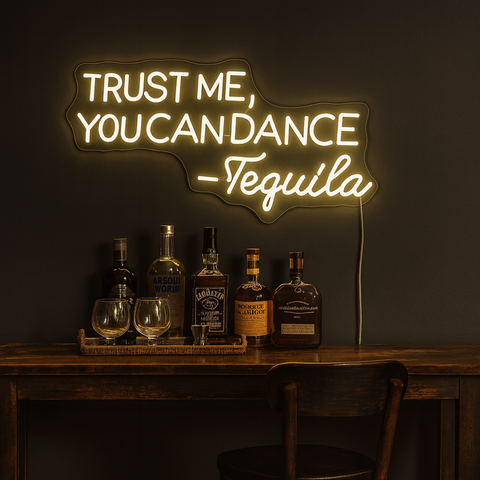 Trust Me You Can Dance Neon Væglampe Hvid