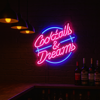 Cocktails och drömmar Neon vägglampa