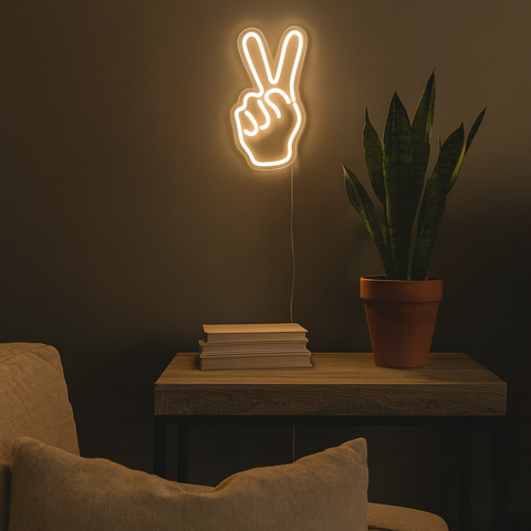 Lightish Peace Neon vägglampa