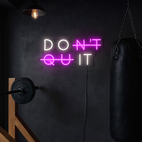 Don't Quit Neon Væglampe Pink