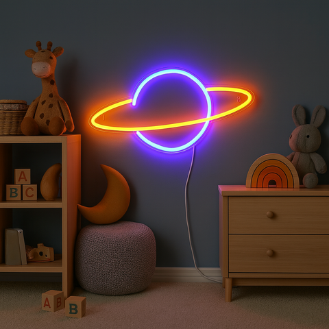 Lightish Saturn Neon Vägglampa