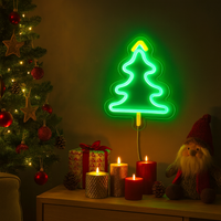 Julgran neon vägglampa