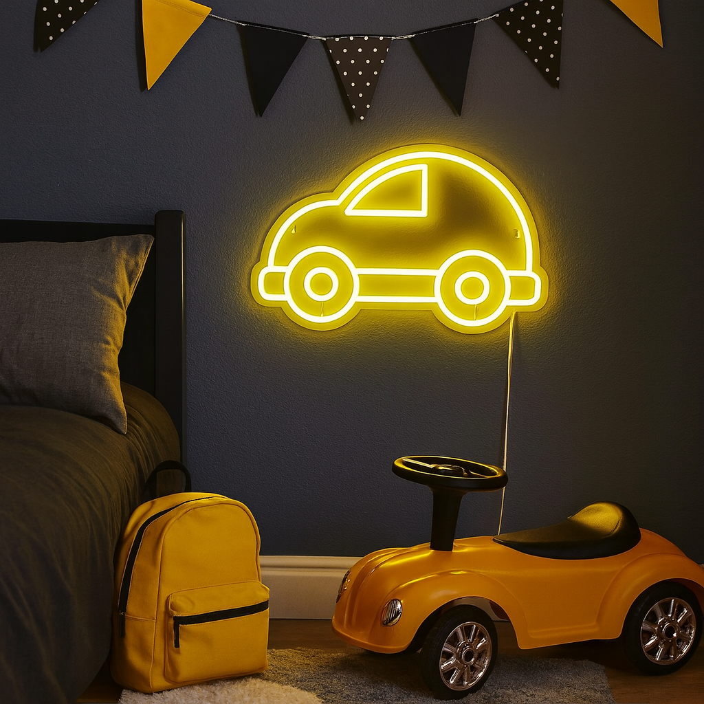 Bubble Car Neon Vägglampa Gul