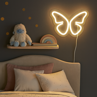Butterfly Neon Vägglampa Varm Vit