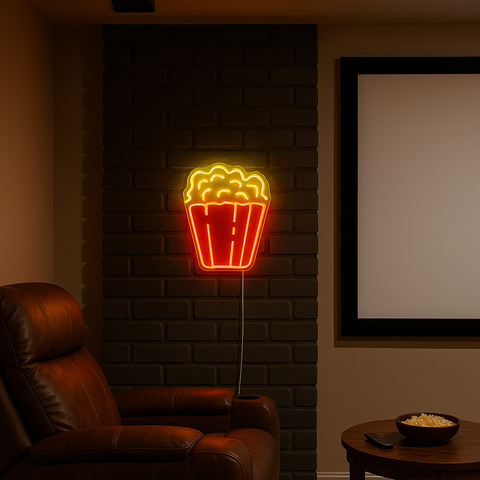 Lightish popcorn neon vägglampa