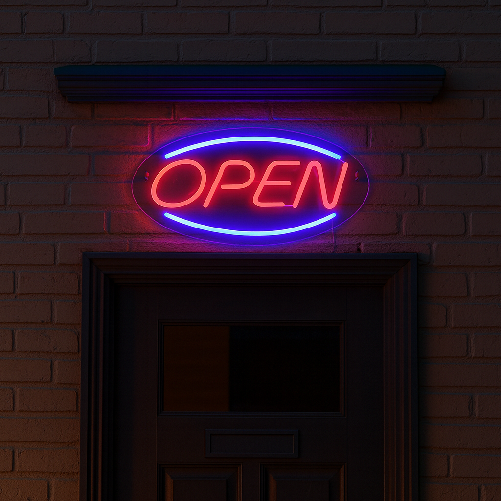 Lightish Open neon vägglampa