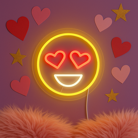 Emoji Love Neon Væglampe