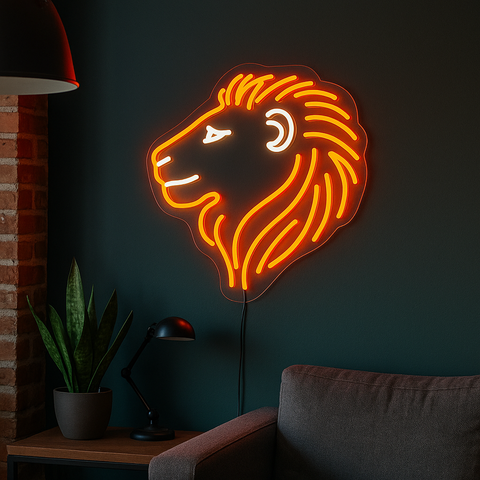 Lion Neon Væglampe